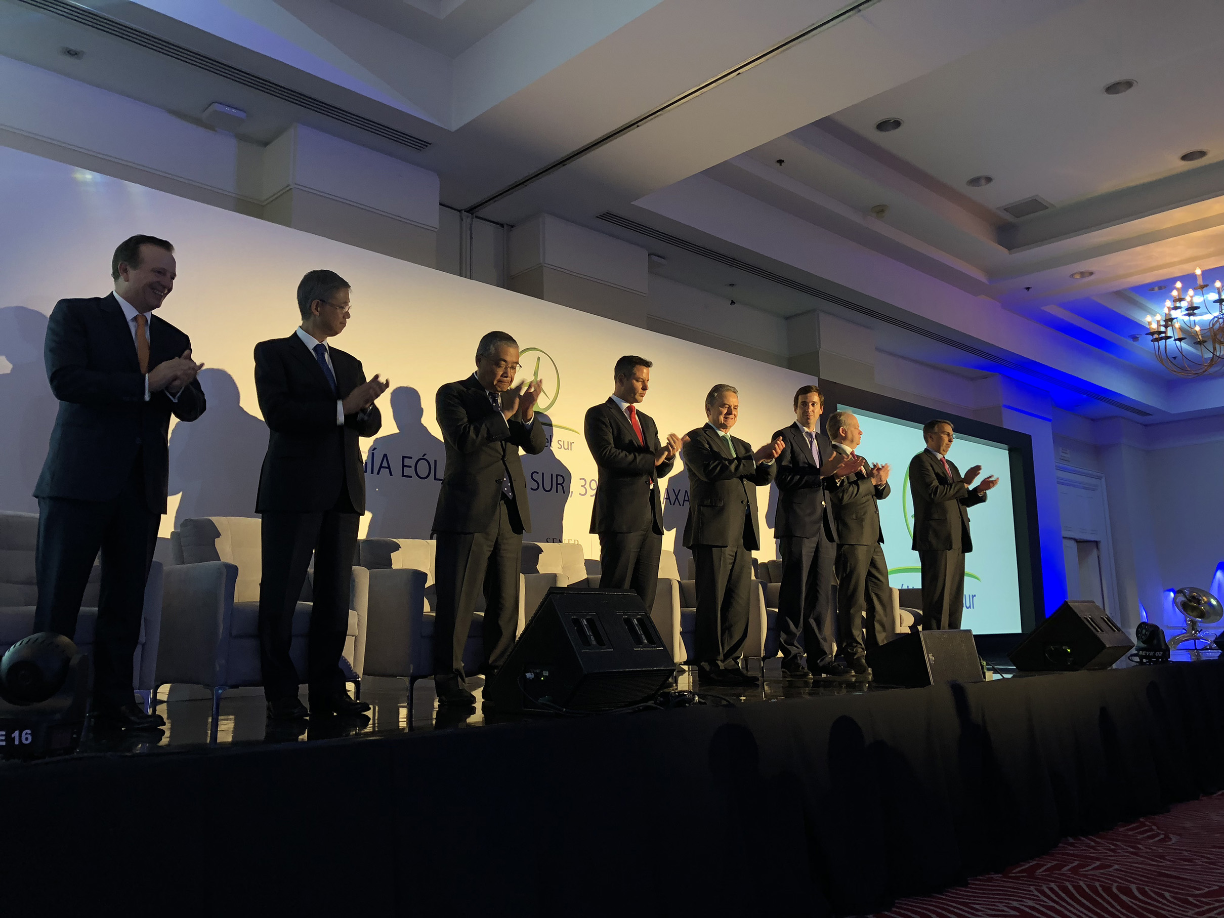 Celebración en Ciudad de México del final de la construcción del parque eólico de Energía Eólica del Sur (396 MW)